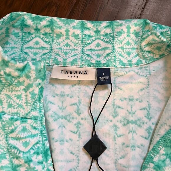 Cabana Life Sunshine Shores Wicking Performance Zip Top Size Large UPF 50+ NWT - Picture 5 of 8